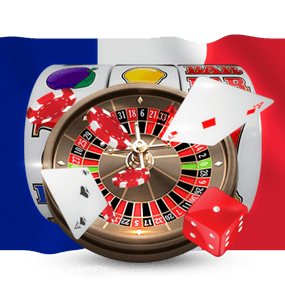 drapeau france roulette cartes dés jetons machine à sous